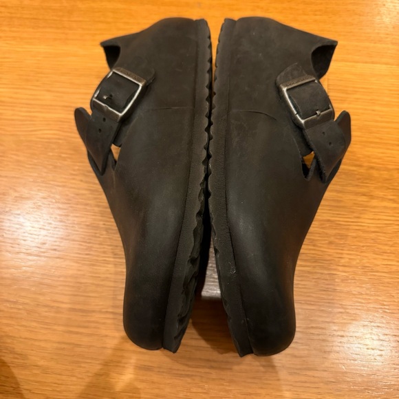 Birkenstock Women’s Black Leather Slip-On Shoes London Oiled Size 37 6 or 6 1/2 - Picture 6 of 12